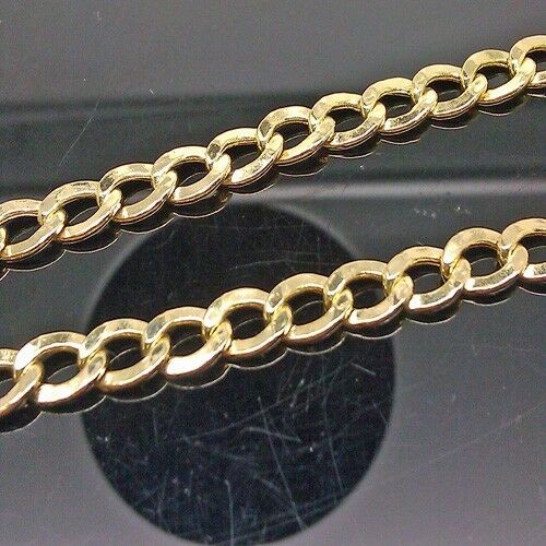 10K Yellow Gold Link Bracelet 4mm Width 8Inch Long 2.6gm Lobster Lock