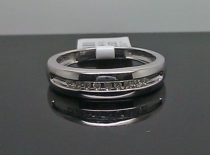 REAL 10k White Gold Wedding  Anniversary Band Ring Real Diamond Men SIZE 10