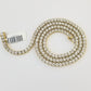 10k Real Yellow Gold Real Diamond Tennis Chain Necklace 2.57CT 22" Inch