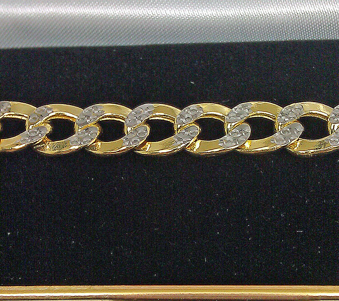 REAL 10K Yellow Gold Cuban Bracelet Diamond Cut 9" Inch 10mm Lobster Lock