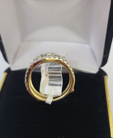 Real 14k Yellow Gold Diamond Ladies Ring Enhancer Guard Wrap Engagement Wedding