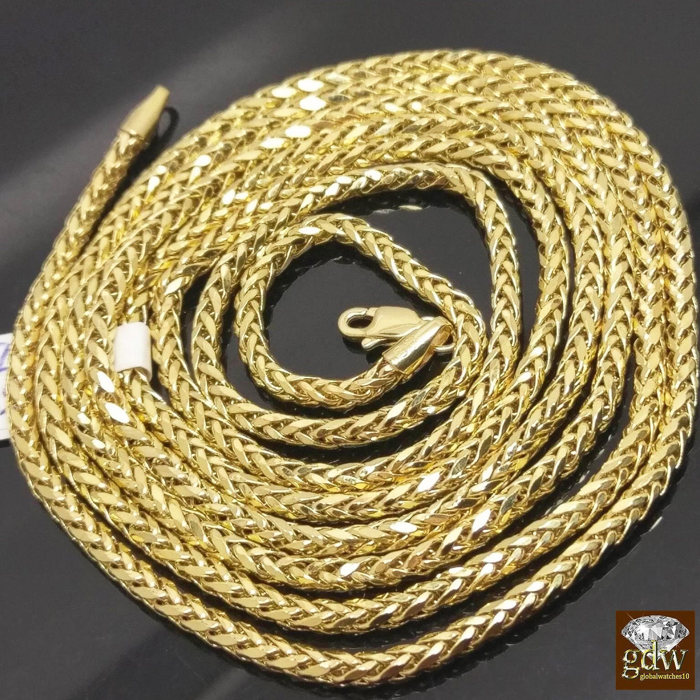 10k Yellow Gold 3mm Palm Chain Necklace 18"-30" Inch Mens ladies REAL 10KT GOLD