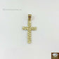 10k Gold Solid Men's Jesus cross Charm, Nugget Design Pendant with Diamond Cut,
