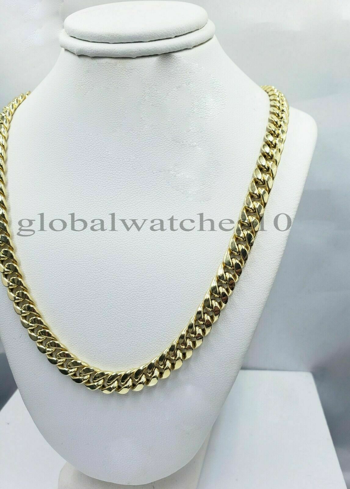 10k Yellow Gold Cuban link Chain 8mm 22" Necklace Box Clasp REAL 10kt Gold Men's