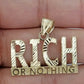 10k Yellow Gold RICH Or Nothing Charm Diamond Cut Pendant For Men Women Real