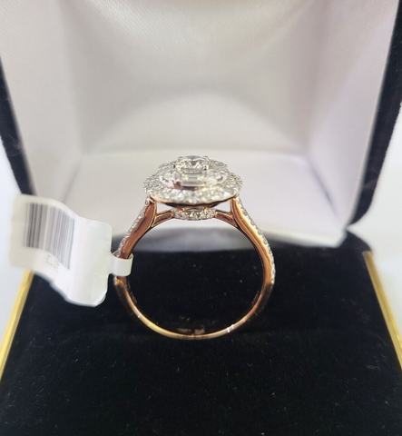 REAL 14k Rose Gold Diamond Ladies Ring Circular Shaped Women Engagement Wedding