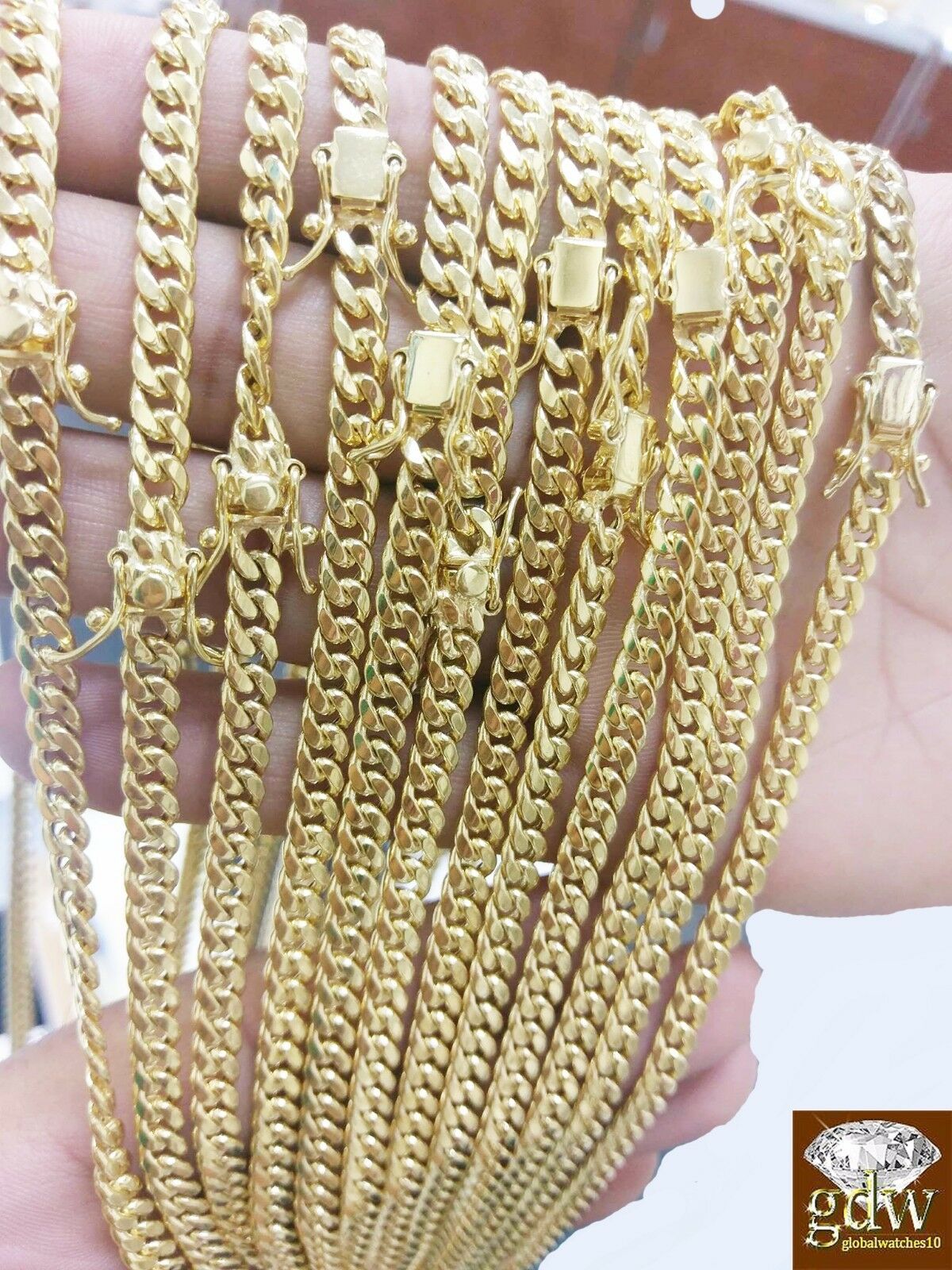 10k Gold Miami Cuban chain Necklace Real  20 22 24 28 30 Inch 6mm Box Lock