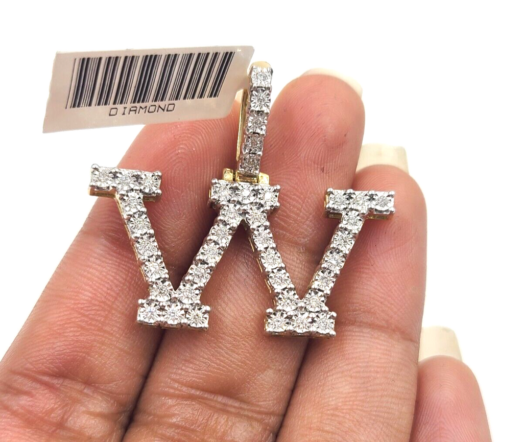 Initial With Diamond Pendant  Letter Charm For Diamond Necklace