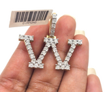 Real 10k Gold & Diamond Letter "W" Initial Alphabet Charm/Pendant 1.25".