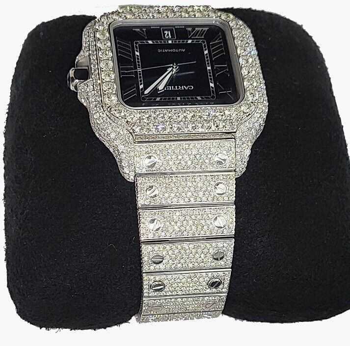 Cartier Santos Men 40mm Diamond Iced Out XL Brand New with Box