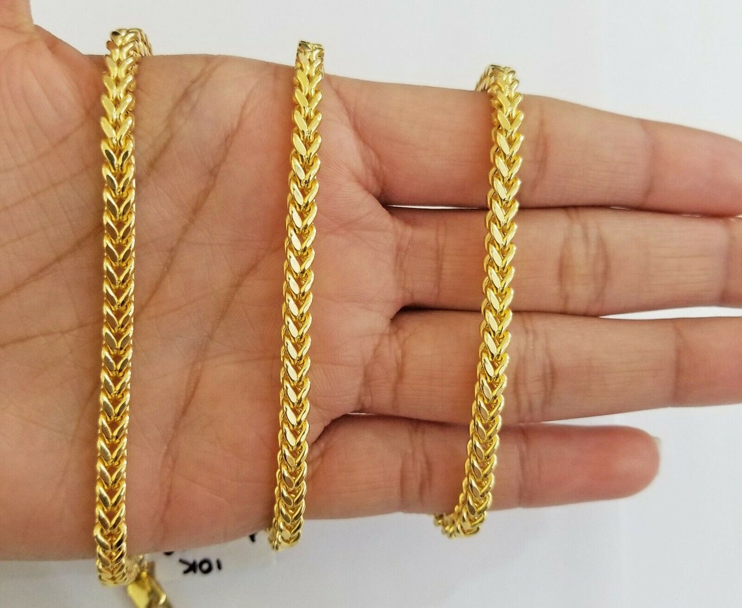 Real 10k Franco Yellow Gold Chain Necklace 4mm 26"