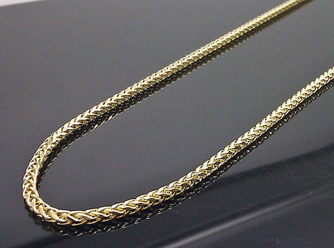 Real 10kt Yellow Gold 24" Inch Palm Chain Necklace 3mm Men women Lobster Lock