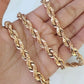 10k Solid Rose Gold Rope Chain Necklace 24" Inches 6mm Diamond Cut
