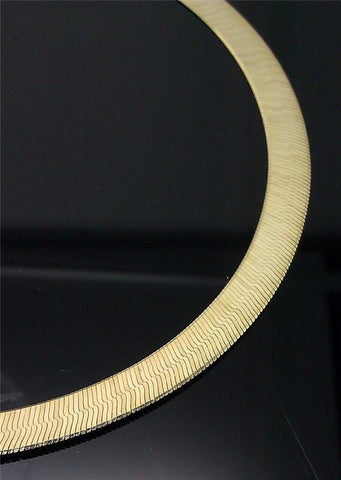 Real 10k Yellow Gold Herringbone Necklace 12 mm Thick 20 inch Men Women