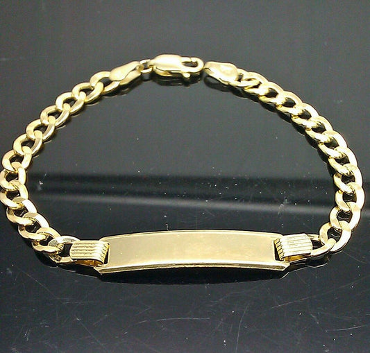 Gold Baby Bracelet 10k Real Gold 6 inch Cuban with ID Brand New