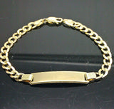 Gold Baby Bracelet 10k Real Gold 6 inch Cuban with ID Brand New